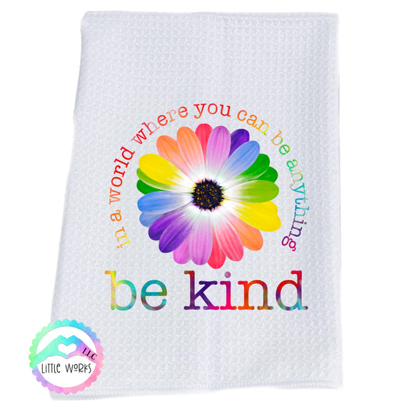 Be Kind Floral Dish Towel