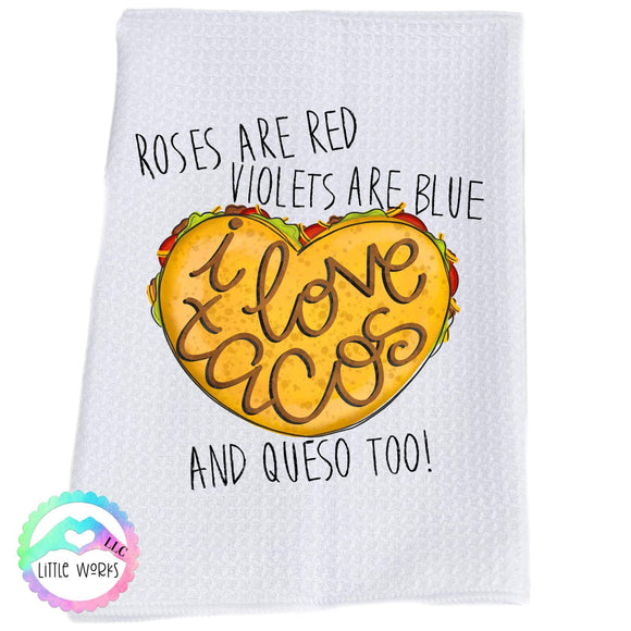 I Love Tacos Dish Towel