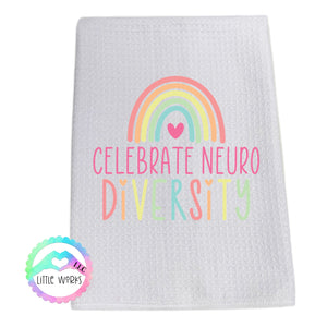 Celebrate Neurodiversity Rainbow Dish Towel