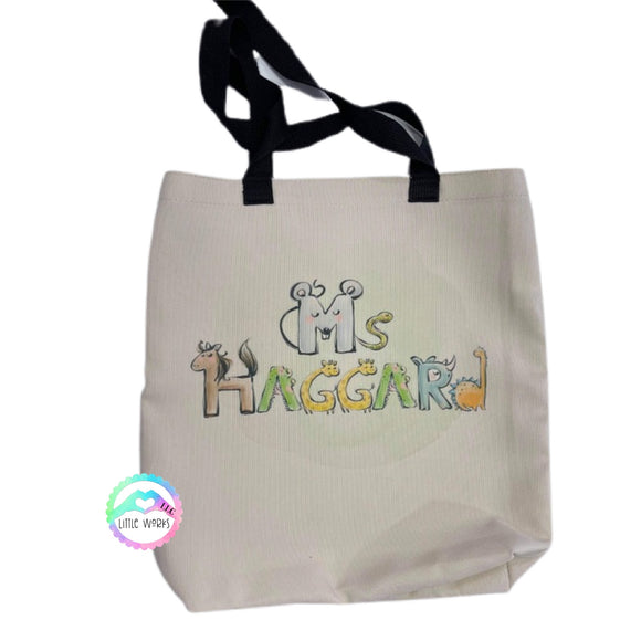 Animal Letters Tote